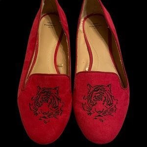 Red Zara tiger flat size 5.5